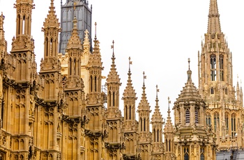 Tæt på Palace of Westminster i London, England