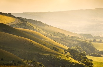 Smuk udsigt ved Devils Dyke i South Downs Nationalpark, England