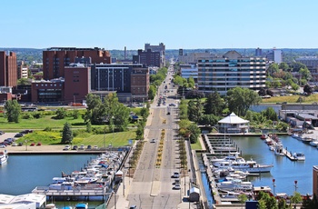 Byen Erie der ligger ud til Lake Erie, Pennsylvania