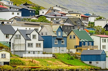 Huse i Klaksvik på øen Borðoy, Færøerne