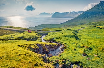 Dramatisk natur på øen Streymoy, Færøerne