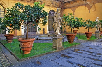 Gårdsplads i Palazzo Medici Riccardi i Firenze