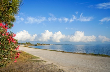 Strand i Honeymoon State Park, Florida i USA