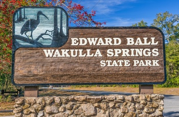 Wakulla Springs - velkomstskilt- Florida i USA