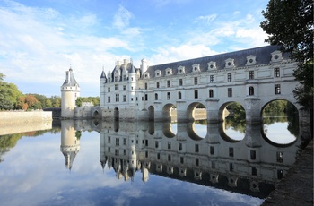 Slottet Chateau de Chenonceau i Loiredalen med galleriet, Frankrig
