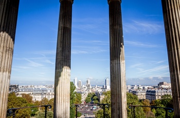 Udsigt fra Parc des Buttes-Chaumont i Paris