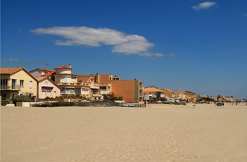 Sandstrand i Carnon-Plage nær Montpellier, Frankrig