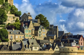 Huse på Mont Saint-Michel i Normandiet, Frankrig