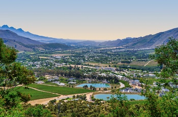 Udsigt til Franschhoek by i Sydafrika
