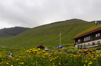 Gjàargardur gæstehus i Gjógv på øen Eysturoy, Færøerne