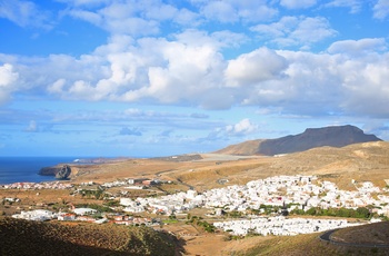 Udsigt til byen Agaete på Gran Canaria, Spanien