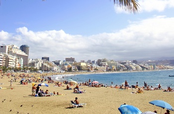 Stranden i Las Palmas på Gran Canaria, Spanien