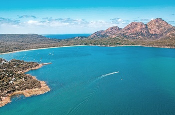 Great Oyster Bay og The Hazards i i Freycinet National Park - Tasmanien