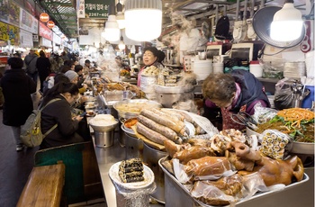 Gwangjang Markedet i Seoul - Sydkorea