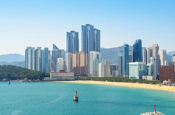 Stranden Haeundae Beach i Busan - Sydkorea