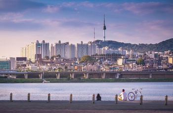 Han-floden og Seoul Tower - Sydkorea