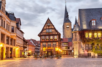 Market Square i Quedlingburg, Harzen