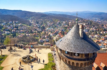 Udsigt til Wernigerode fra slottet, Harzen i Tyskland