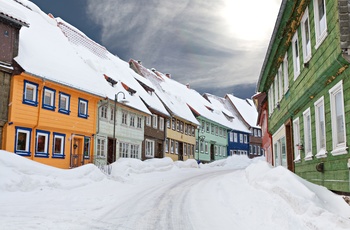 St. Andreasberg om vinteren, Harzen i Tyskland