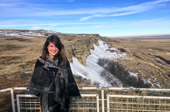 Udsigt til Head-Smashed-In Buffalo Jump i Alberta, Canada