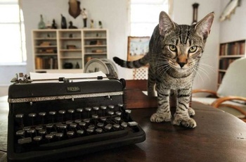 Hemingways hus med kat og skrivemaskine