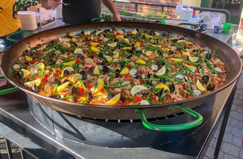 Kæmpe paella fra The Basque Market i Boise, Idaho