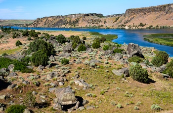 Massacre Rocks State Park og Snake River i Idaho