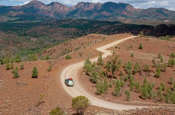 Bil på vej gennem Ikara Flinders Ranges National Park, South Australia
