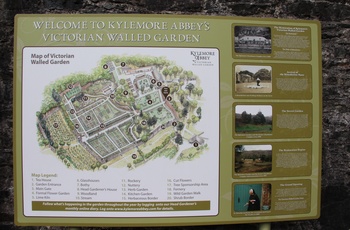 Irland, Connemara, Kylemore Abbey - kort over The Walled Garden