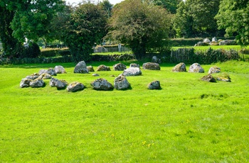 Irland, County Sligo - stencirkel ved Carrowmore Megalithic Cemetery