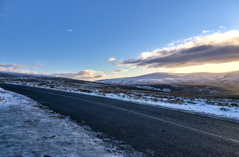 Irland, County Wicklow - den gamle Military Road gennem Wicklow Mountains National Park ved vintertid