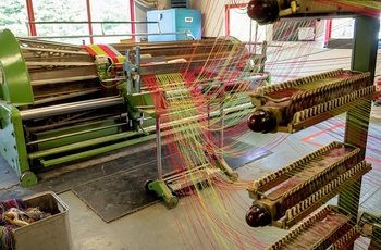 Irland, County Wicklow - vævekaskine i Avoca Mill
