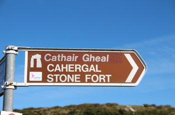Irland, Ring of Kerry - skilt mod Cahergal Stone Fort