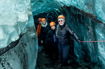 Katja, Mette og Morten ved Katla Ice Cave - Island