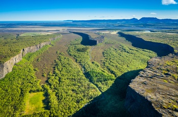 Ásbyrgi kløften i Jokulsargljufur nationalpark -nordlige Island