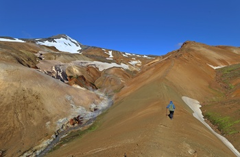 På vandretur i bjergområdet Kerlingarfjöll - Island