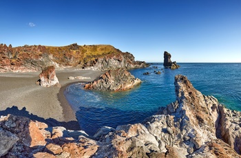 Djúpalónssandur sorte strand på Snæfellsnes halvøen, Island