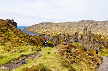 Landskabet ved Djúpalónssandur sorte strand på Snæfellsnes halvøen, Island