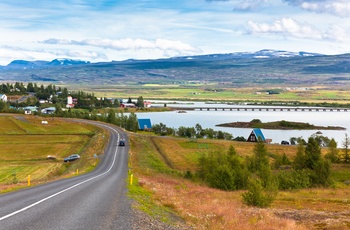 Vej mod Fellabear og Egilsstadir i det østlige Island