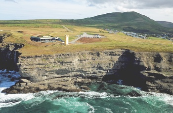 GeoSea termiske bade set fra kysten i Island