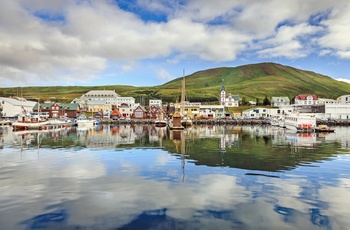 Havnen i Husavik, det nordlige Island
