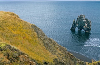 Udsigt til Hvitserkur klippen, Island