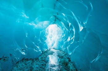 Turkisblå is, Solheimajokul gletsjer, Island