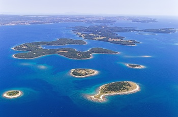 Luftfoto af Brijuni øerne / nationalparken, Istrien i Kroatien