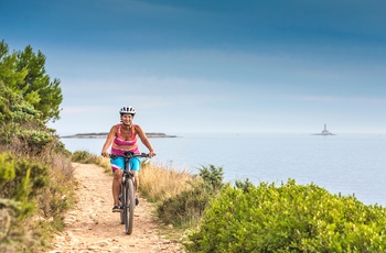 Kamenjak naturpark kan opleves på cykel, Istrien i Kroatien