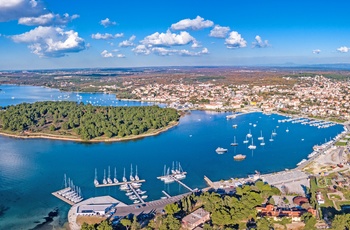 Luftfoto af Medulin i Istrien, Kroatien