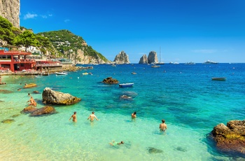 Strand på Capri, Amalfikysten i Italien
