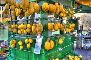 Stald med citroner i byen Limone ved Gardasøen