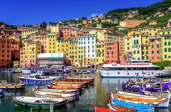 Havneområdet i Camogli, den gamle bydel i Genova, Ligurien i Italien