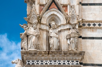 Smukke detaljer på domkirken i Siena, Toscana